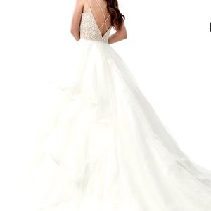 Rachel Allan Wedding Pageant dress gown NWT bright WHITE 8